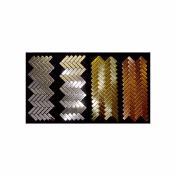 Metal Mosaic Tile Stainless Steel marine mirror grey 1.6mm Herringbone-S-S-MM