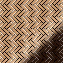 Metal Mosaic Tile Titanium Amber mirror copper 1.6mm Herringbone-Ti-AM