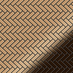 Metal Mosaic Tile Titanium Amber mirror copper 1.6mm Herringbone-Ti-AM