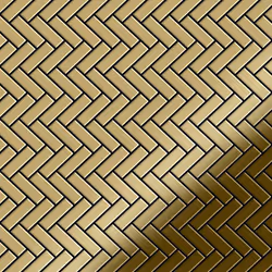 Metal Mosaic Tile Titanium Gold mirror gold 1.6mm Herringbone-Ti-GM