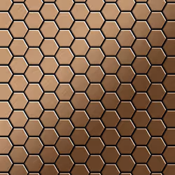 Metal Mosaic Tile Titanium Amber brushed copper 1.6mm Honey-Ti-AB
