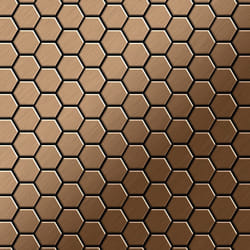 Metal Mosaic Tile Titanium Amber brushed copper 1.6mm Honey-Ti-AB