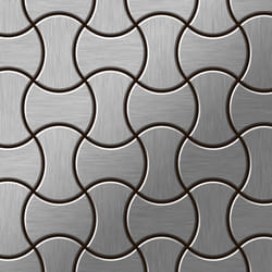 Metal Mosaic Tile Stainless Steel brushed grey 1.6mm Infinit-S-S-B
