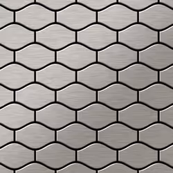 Metal Mosaic Tile Stainless Steel brushed grey 1.6mm Karma-S-S-B