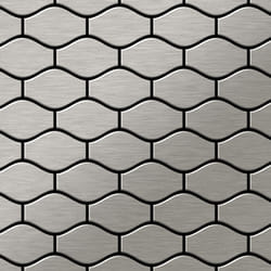 Metal Mosaic Tile Stainless Steel brushed grey 1.6mm Karma-S-S-B