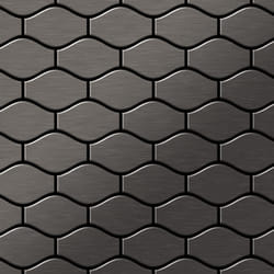 Metal Mosaic Tile Titanium Smoke brushed dark grey 1.6mm Karma-Ti-SB