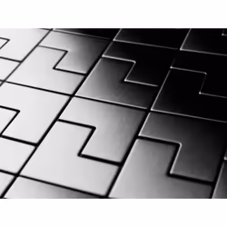 Metal Mosaic Tile Stainless Steel brushed grey 1.6mm Kink-S-S-B