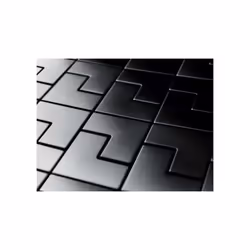 Metal Mosaic Tile Titanium Smoke brushed dark grey 1.6mm Kink-Ti-SB