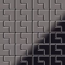 Metal Mosaic Tile Titanium Smoke mirror dark grey 1.6mm Kink-Ti-SM