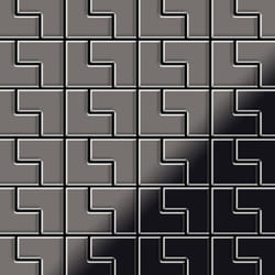 Metal Mosaic Tile Titanium Smoke mirror dark grey 1.6mm Kink-Ti-SM