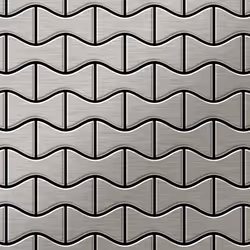 Metal Mosaic Tile Stainless Steel brushed grey 1.6mm Kismet-S-S-B