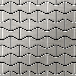Metal Mosaic Tile Stainless Steel brushed grey 1.6mm Kismet-S-S-B
