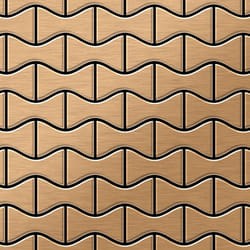 Metal Mosaic Tile Titanium Amber brushed copper 1.6mm Kismet-Ti-AB