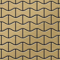 Metal Mosaic Tile Titanium Gold brushed gold 1.6mm Kismet-Ti-GB