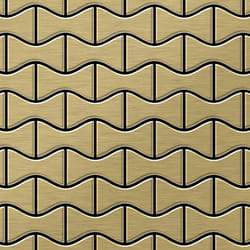 Metal Mosaic Tile Titanium Gold brushed gold 1.6mm Kismet-Ti-GB