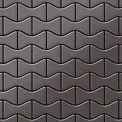 Metal Mosaic Tile Titanium Smoke brushed dark grey 1.6mm Kismet-Ti-SB