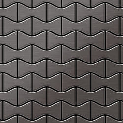 Metal Mosaic Tile Titanium Smoke brushed dark grey 1.6mm Kismet-Ti-SB