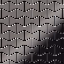Metal Mosaic Tile Titanium Smoke mirror dark grey 1.6mm Kismet-Ti-SM