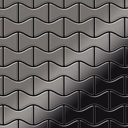 Metal Mosaic Tile Titanium Smoke mirror dark grey 1.6mm Kismet-Ti-SM