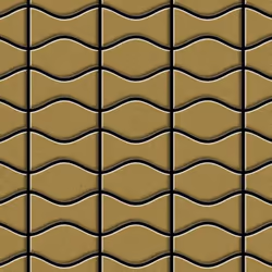 Metal Mosaic Tile Titanium Gold brushed gold 1.6mm Kismet & Karma-Ti-GB