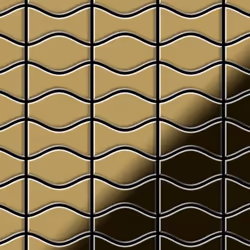 Metal Mosaic Tile Titanium Gold mirror gold 1.6mm Kismet & Karma-Ti-GM