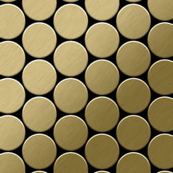 Metal Mosaic Tile Titanium Gold brushed gold 1.6mm Medallion-Ti-GB