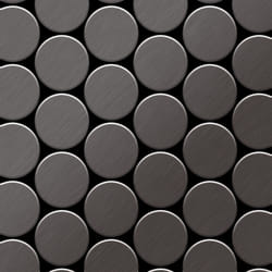Metal Mosaic Tile Titanium Smoke brushed 1.6mm Medallion-Ti-SB