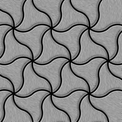 Metal Mosaic Tile Stainless Steel brushed grey 1.6mm Ninja-S-S-B