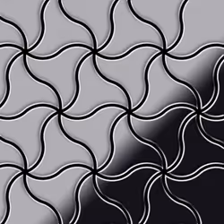 Metal Mosaic Tile Stainless Steel mirror grey 1.6mm Ninja-S-S-M