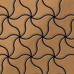 Metal Mosaic Tile Titanium Amber brushed copper 1.6mm Ninja-Ti-AB