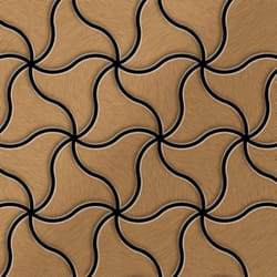 Metal Mosaic Tile Titanium Amber brushed copper 1.6mm Ninja-Ti-AB