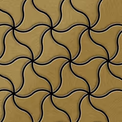 Metal Mosaic Tile Titanium Gold brushed gold 1.6mm Ninja-Ti-GB