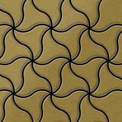 Metal Mosaic Tile Titanium Gold brushed gold 1.6mm Ninja-Ti-GB