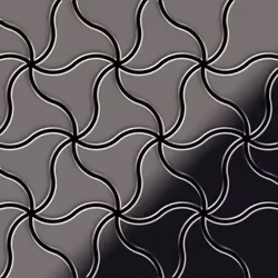 Metal Mosaic Tile Titanium Smoke mirror dark grey 1.6mm Ninja-Ti-SM