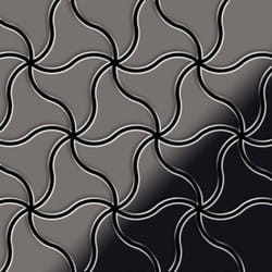 Metal Mosaic Tile Titanium Smoke mirror dark grey 1.6mm Ninja-Ti-SM