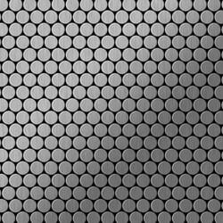 Metal Mosaic Tile Stainless Steel brushed grey 1.6mm Penny-S-S-B