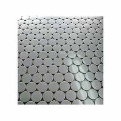 Metal Mosaic Tile Stainless Steel matt grey 1.6mm Penny-S-S-MA