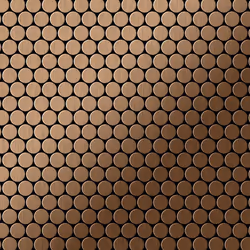 Metal Mosaic Tile Titanium Amber brushed copper 1.6mm Penny-Ti-AB