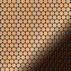 Metal Mosaic Tile Titanium Amber mirror copper 1.6mm Penny-Ti-AM