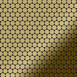 Metal Mosaic Tile Titanium Gold mirror gold 1.6mm Penny-Ti-GM