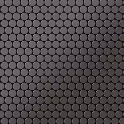 Metal Mosaic Tile Titanium Smoke brushed dark grey 1.6mm Penny-Ti-SB