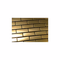 Metal Mosaic Tile Titanium Gold brushed gold 1.6mm PK-Ti-GB