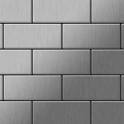 Metal Mosaic Tile Stainless Steel brushed grey 1.6mm Subway-S-S-B