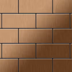 Metal Mosaic Tile Titanium Amber brushed copper 1.6mm Subway-Ti-AB