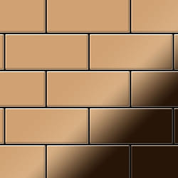 Metal Mosaic Tile Titanium Amber mirror copper 1.6mm Subway-Ti-AM
