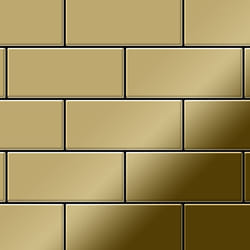 Metal Mosaic Tile Titanium Gold mirror gold 1.6mm Subway-Ti-GM