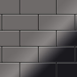 Metal Mosaic Tile Titanium Smoke mirror dark grey 1.6mm Subway-Ti-SM