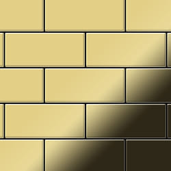Metal Mosaic Tile Brass mill gold 1.6mm Subway-BM