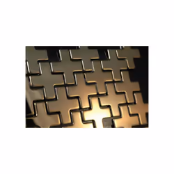 Metal Mosaic Tile Titanium Gold mirror gold 1.6mm Swiss Cross-Ti-GM