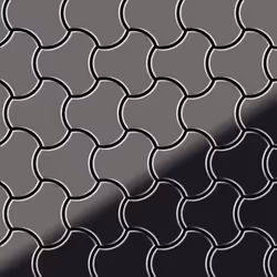Metal Mosaic Tile Titanium Smoke mirror dark grey 1.6mm Ubiquity-Ti-SM
